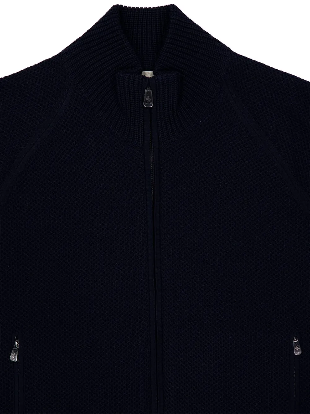 Piacenza Cashmere Knitted Bomber Jacket In Blue