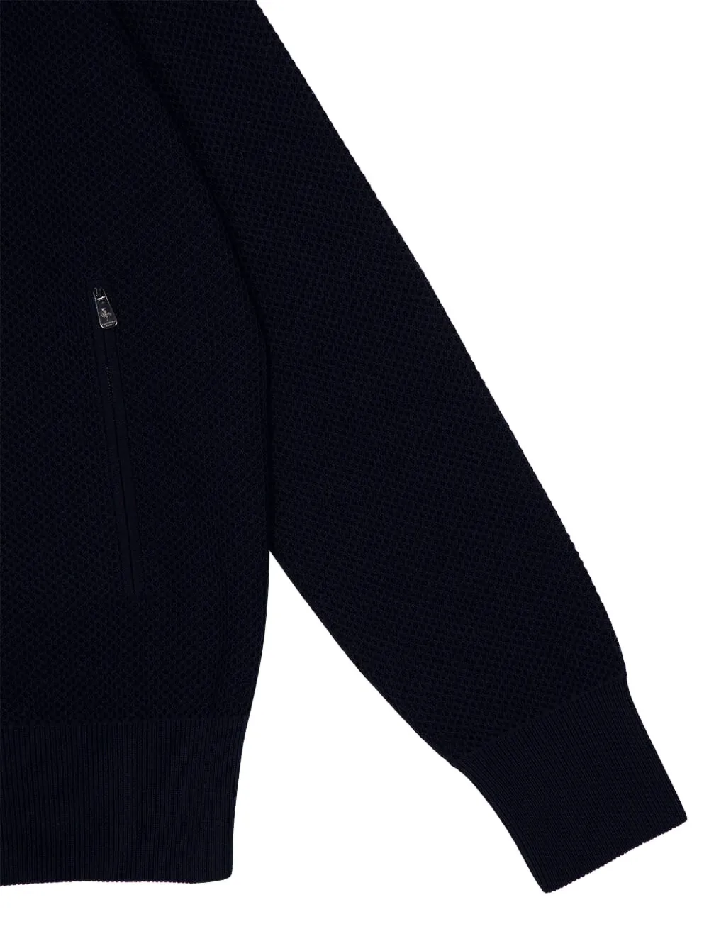 Piacenza Cashmere Knitted Bomber Jacket In Blue