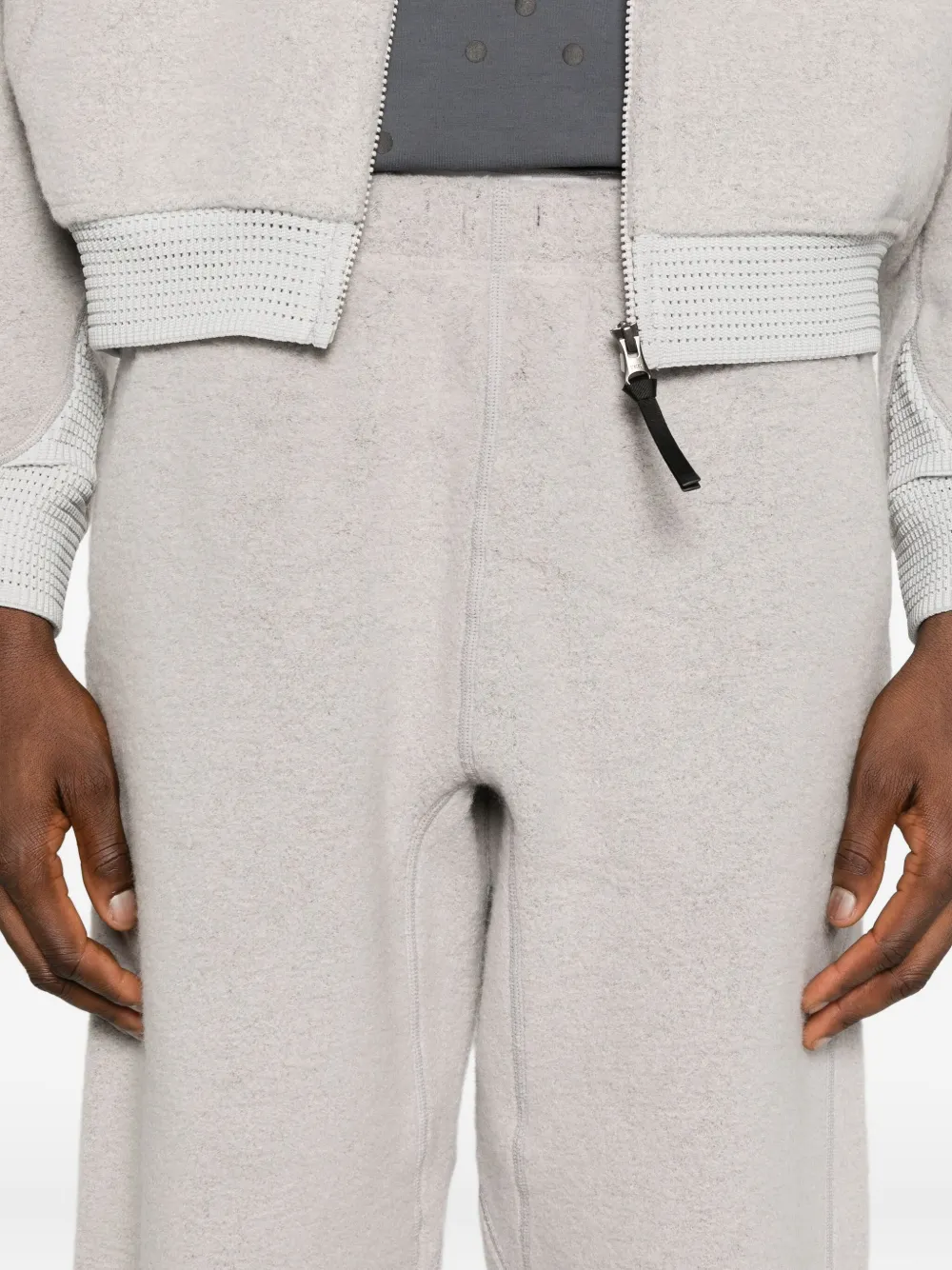 Goldwin 0 Fleece-texture Track Pants In Gray