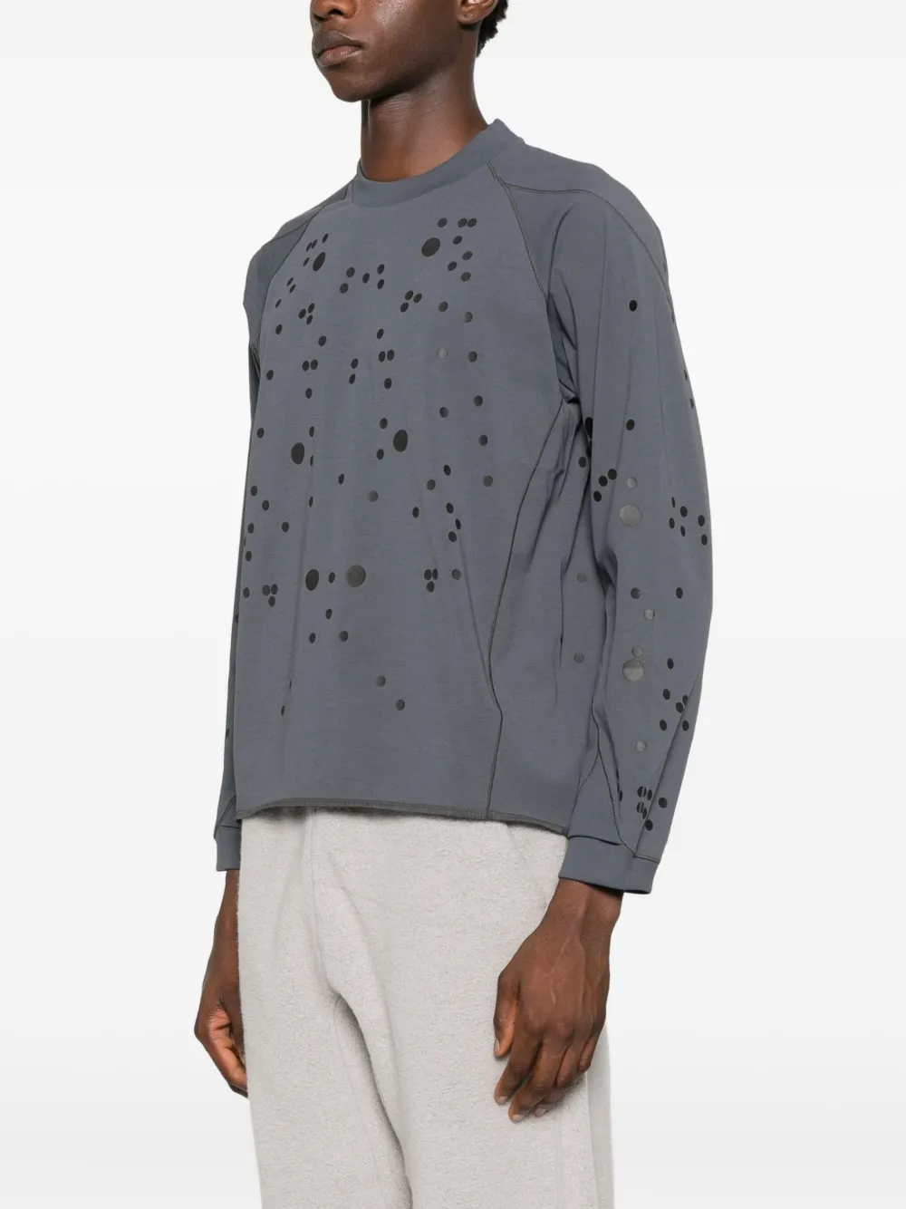 Goldwin 0 Polka-dot Long-sleeve T-shirt In Gray