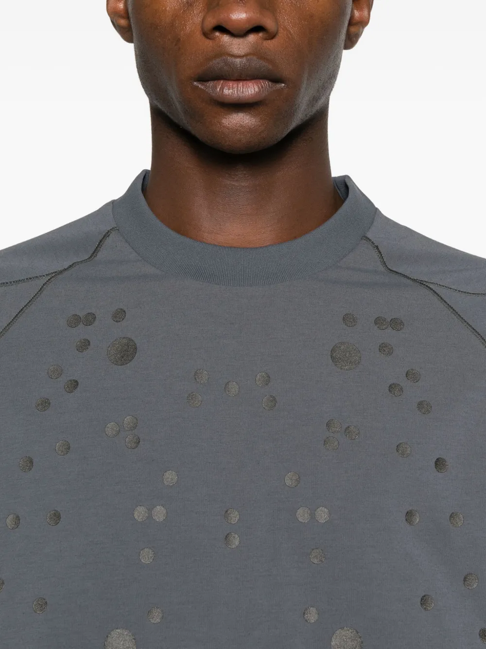 Goldwin 0 Polka-dot Long-sleeve T-shirt In Gray