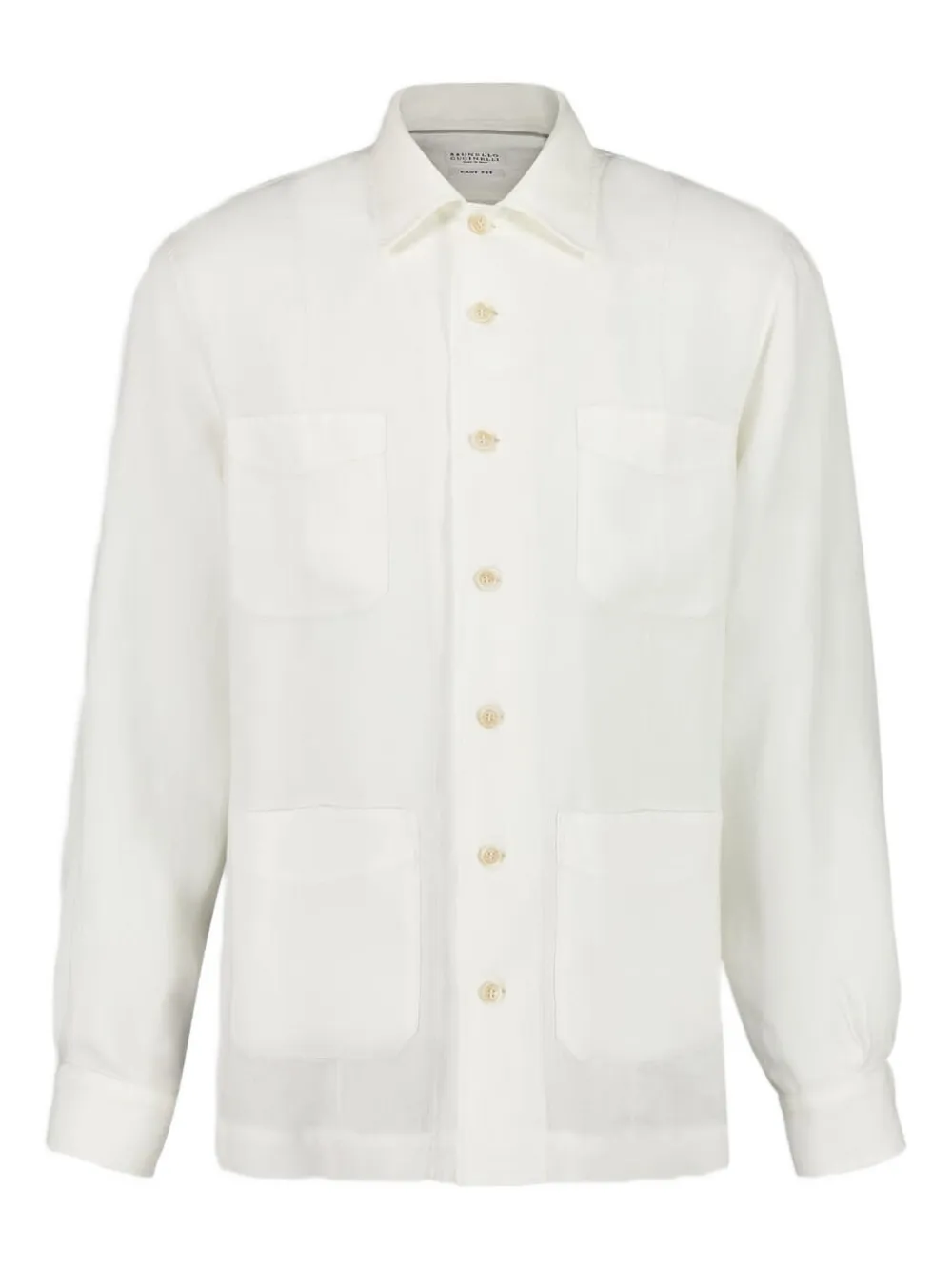 Brunello Cucinelli long-sleeve pocket-detail shirt | White | Image 1