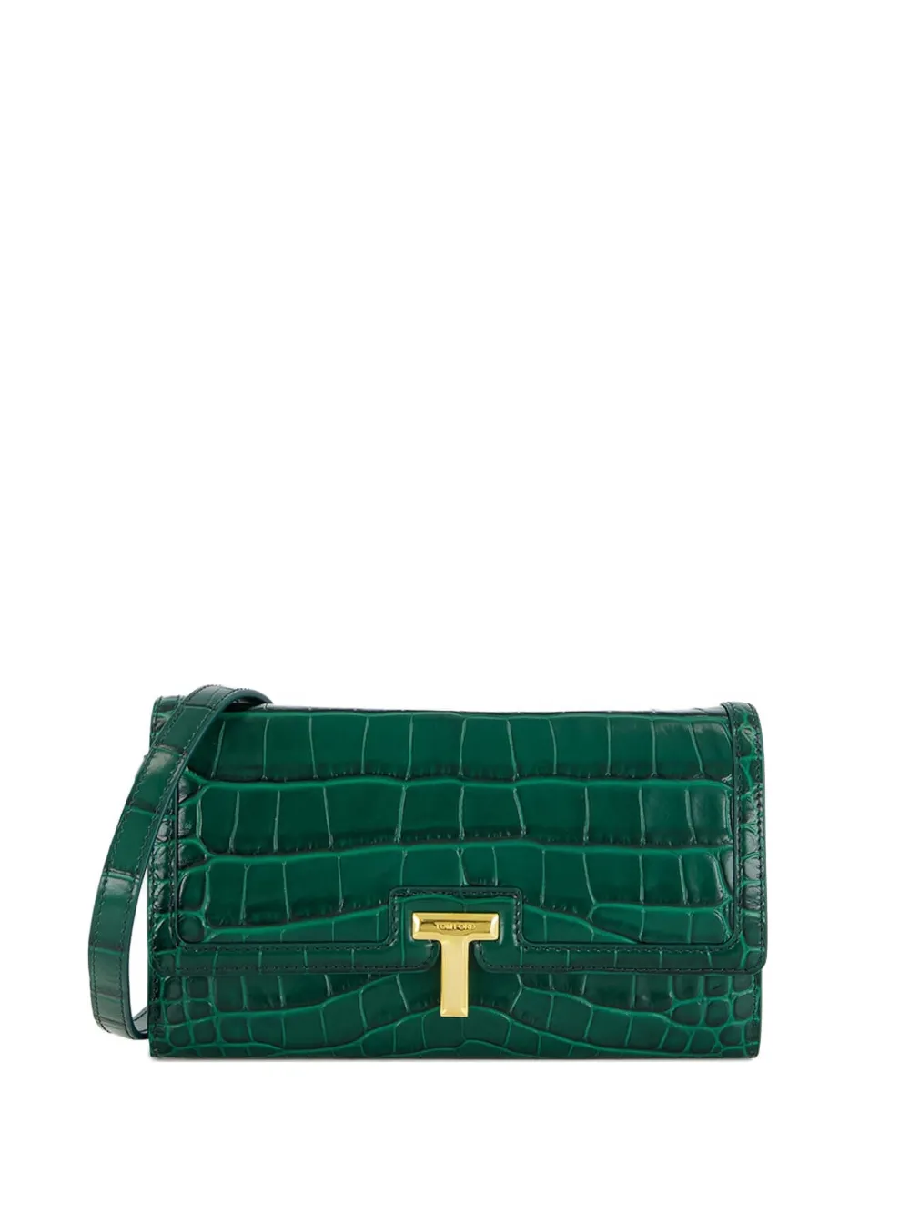 TOM FORD Tas met krokodillen-reliëf Groen
