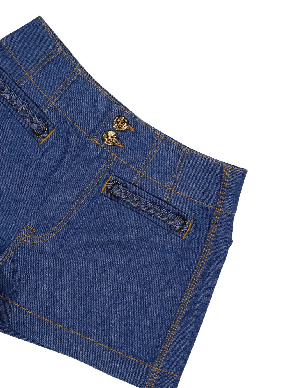 ZIMMERMANN Wylie denim shorts met gevlochten zak Blauw