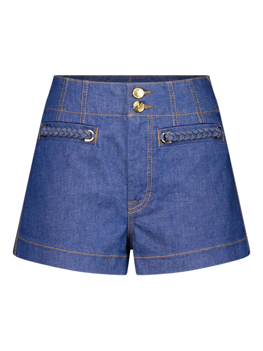 ZIMMERMANN Wylie denim shorts met gevlochten zak Blauw