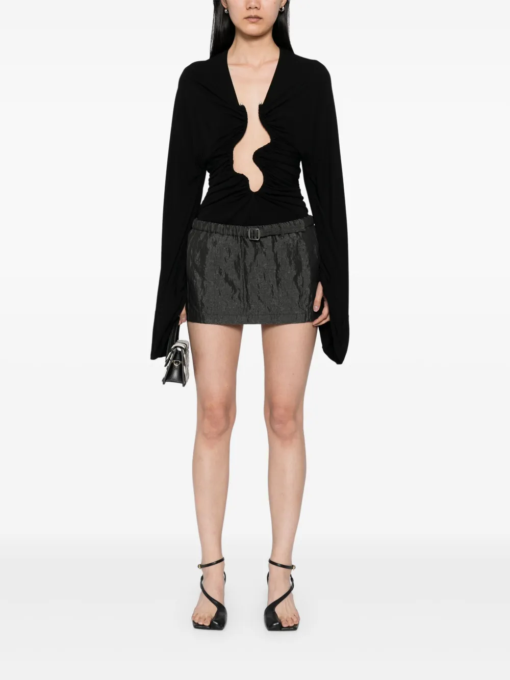 Christopher Esber Mini-rok met ceintuur - Zwart