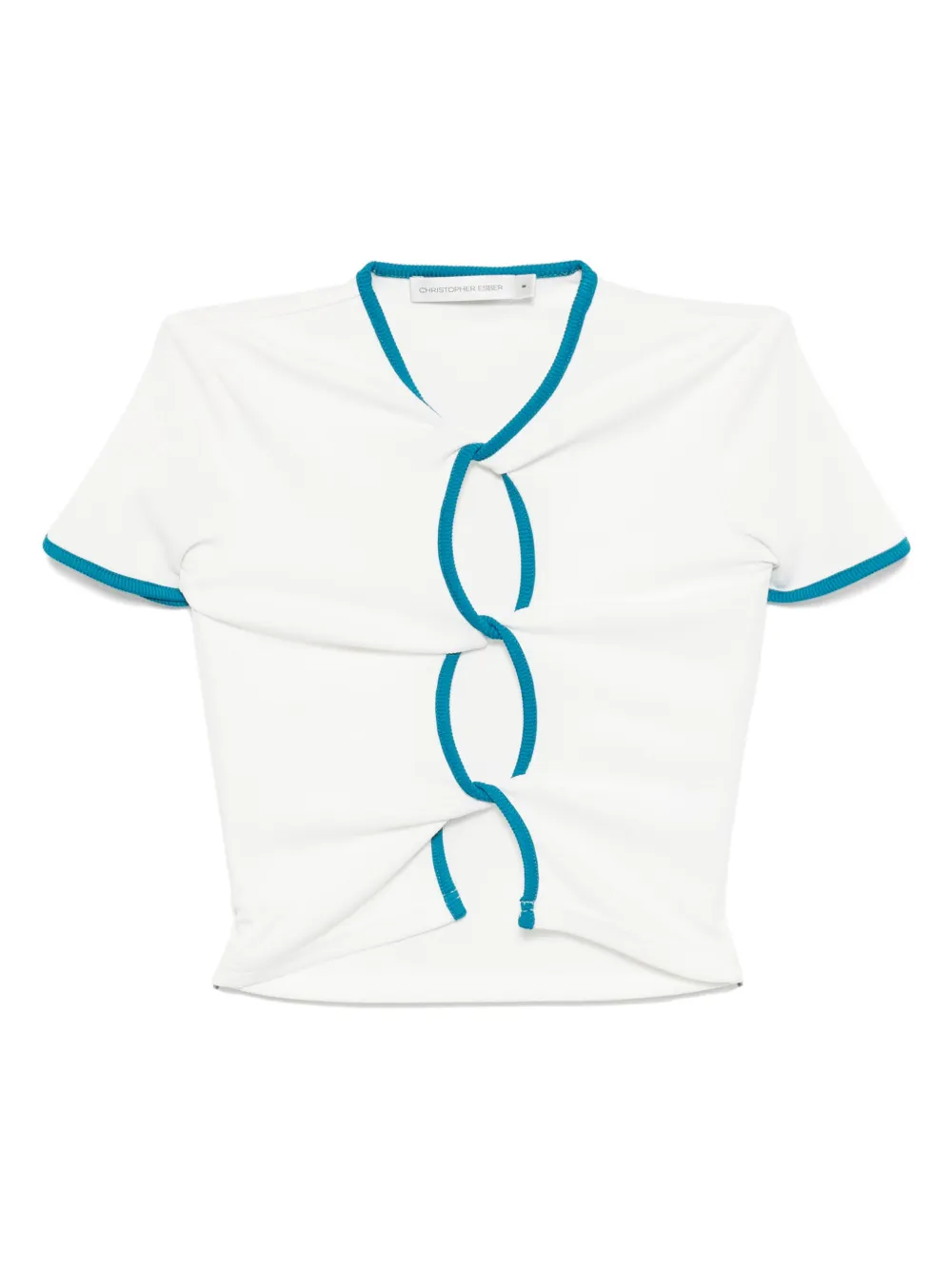 Christopher Esber open-twisted bind T-shirt | White | Image 1