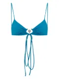 Christopher Esber ruched orbit triangle bikini top - Blue