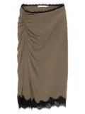 Christopher Esber lace-crimped skirt - Green