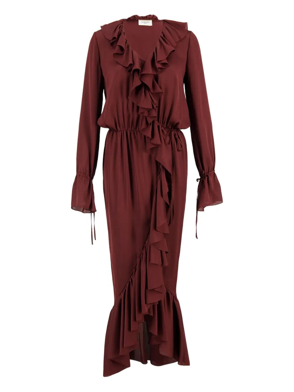 Saint Laurent Zijden jurk Rood
