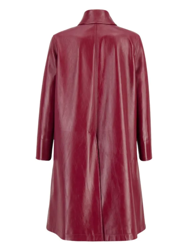 Gucci Leather double-breasted Trench Coat Red FARFETCH ID