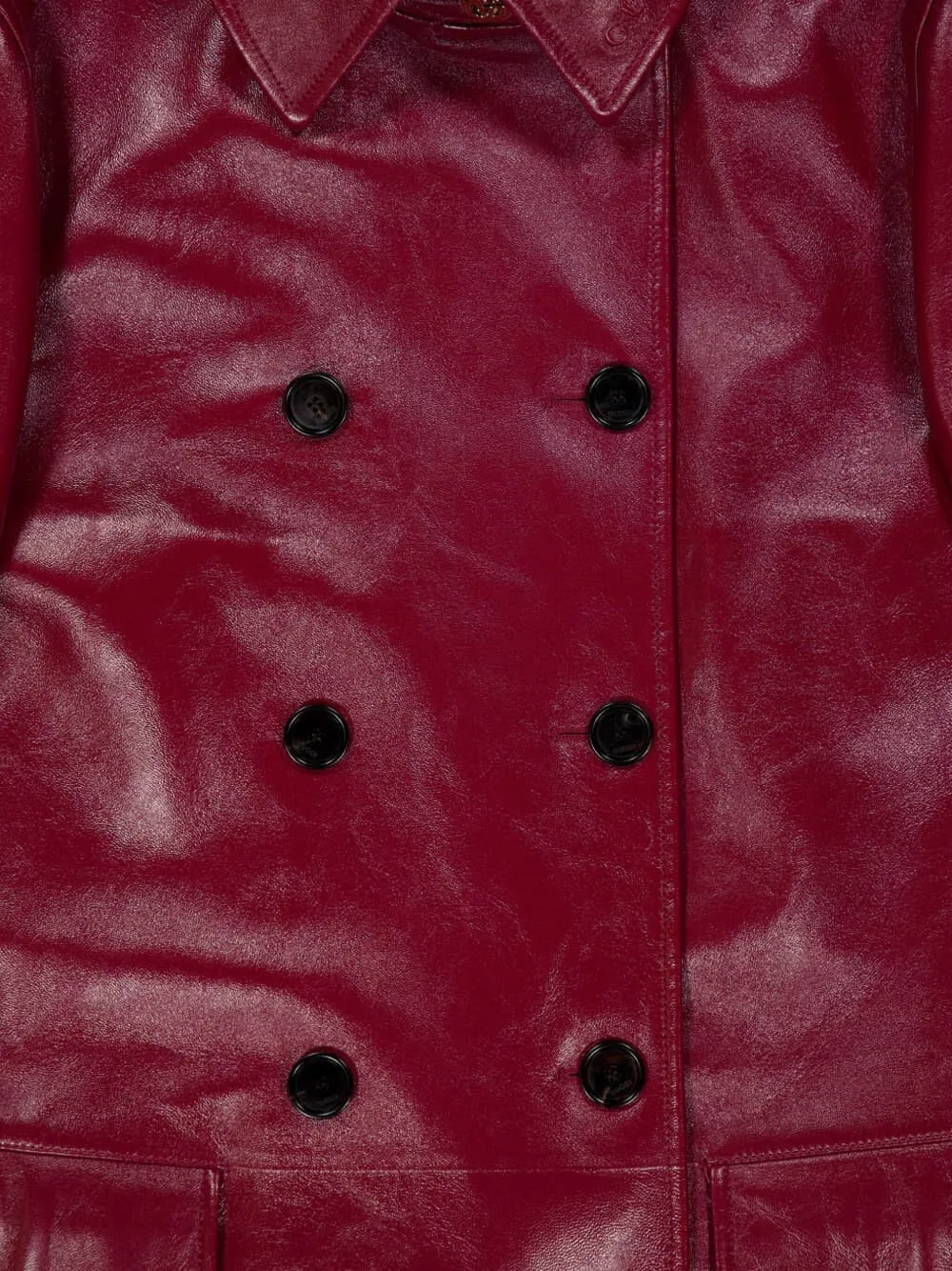 Gucci Leren trenchcoat Rood