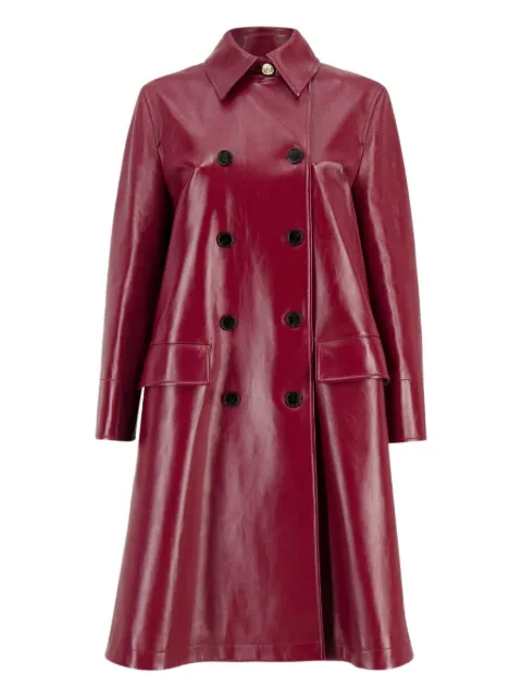 Gucci leather double-breasted trench coat