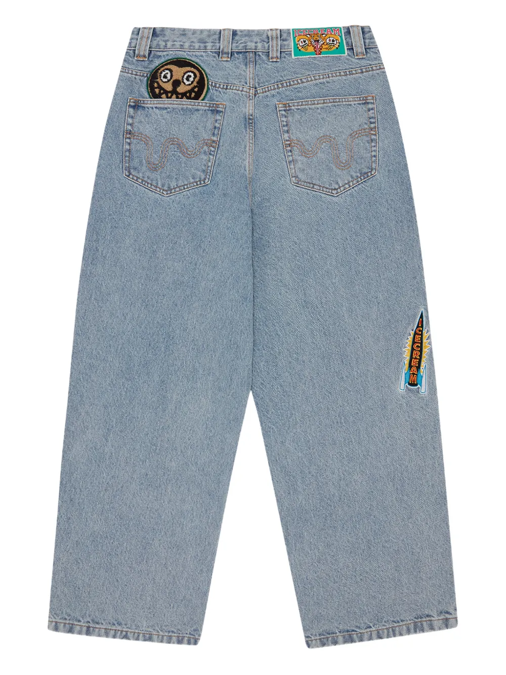 ICECREAM appliqué jeans - Blauw