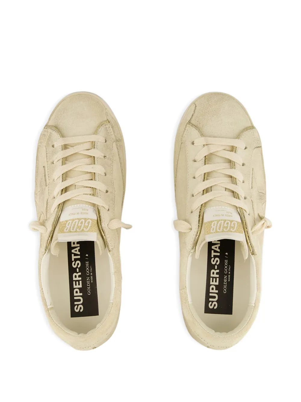 Golden Goose glitter-piping suede sneakers Neutrals