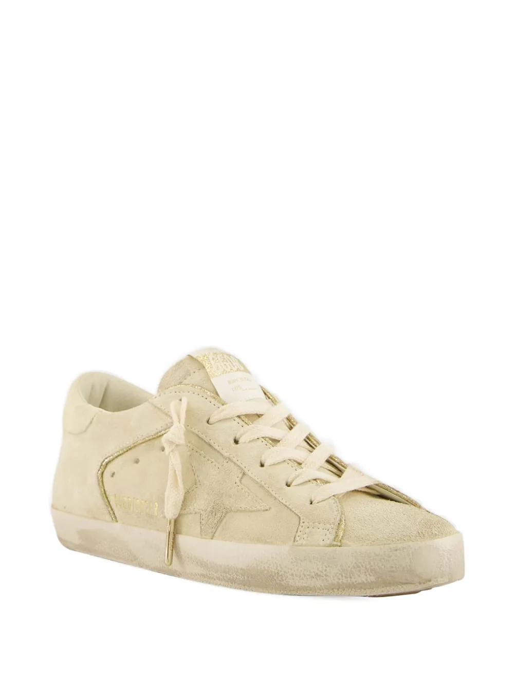Golden Goose glitter-piping suede sneakers Neutrals