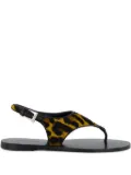 Paris Texas leopard-print flat sandals - Brown