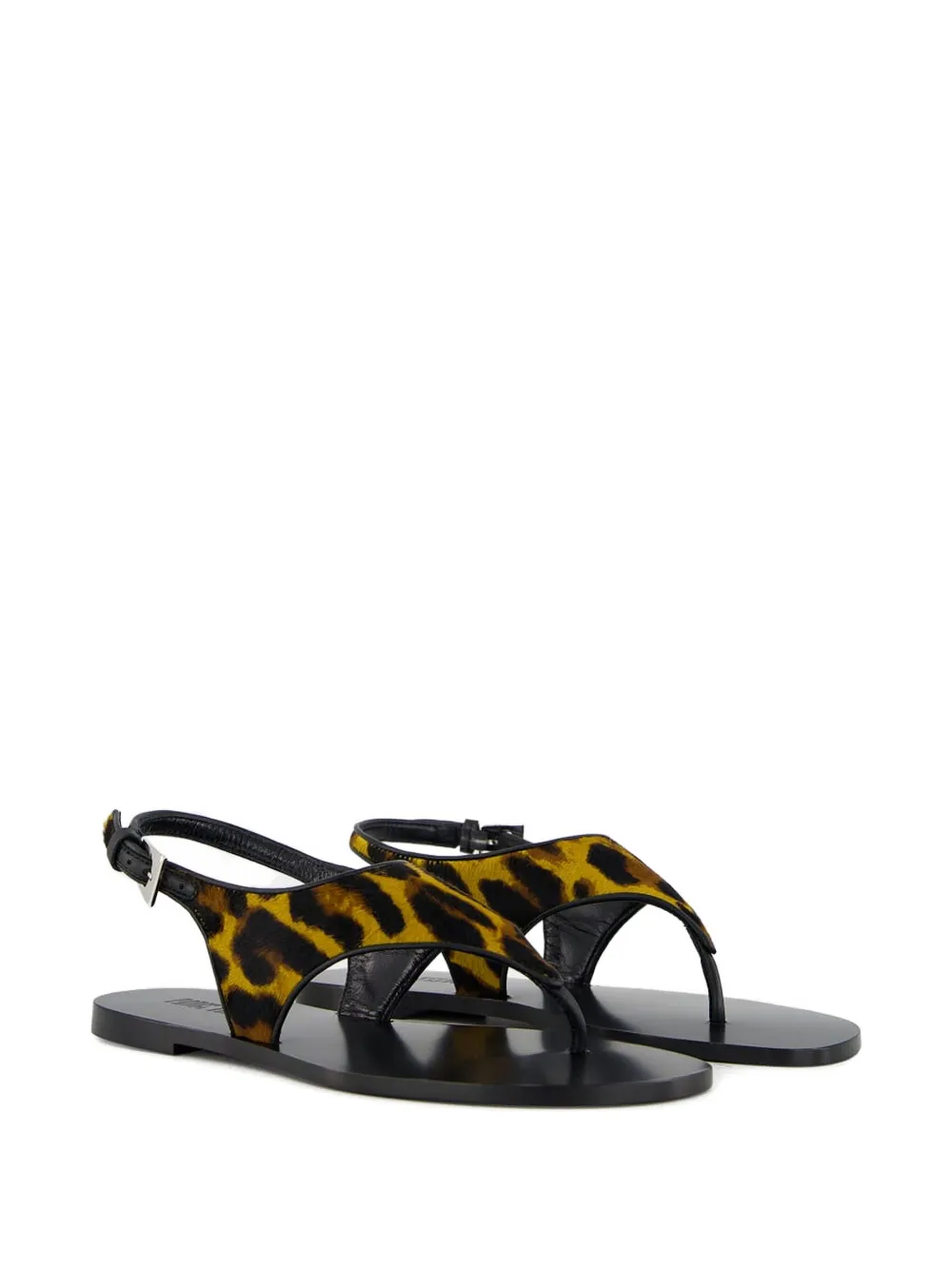 Paris Texas leopard-print flat sandals Brown