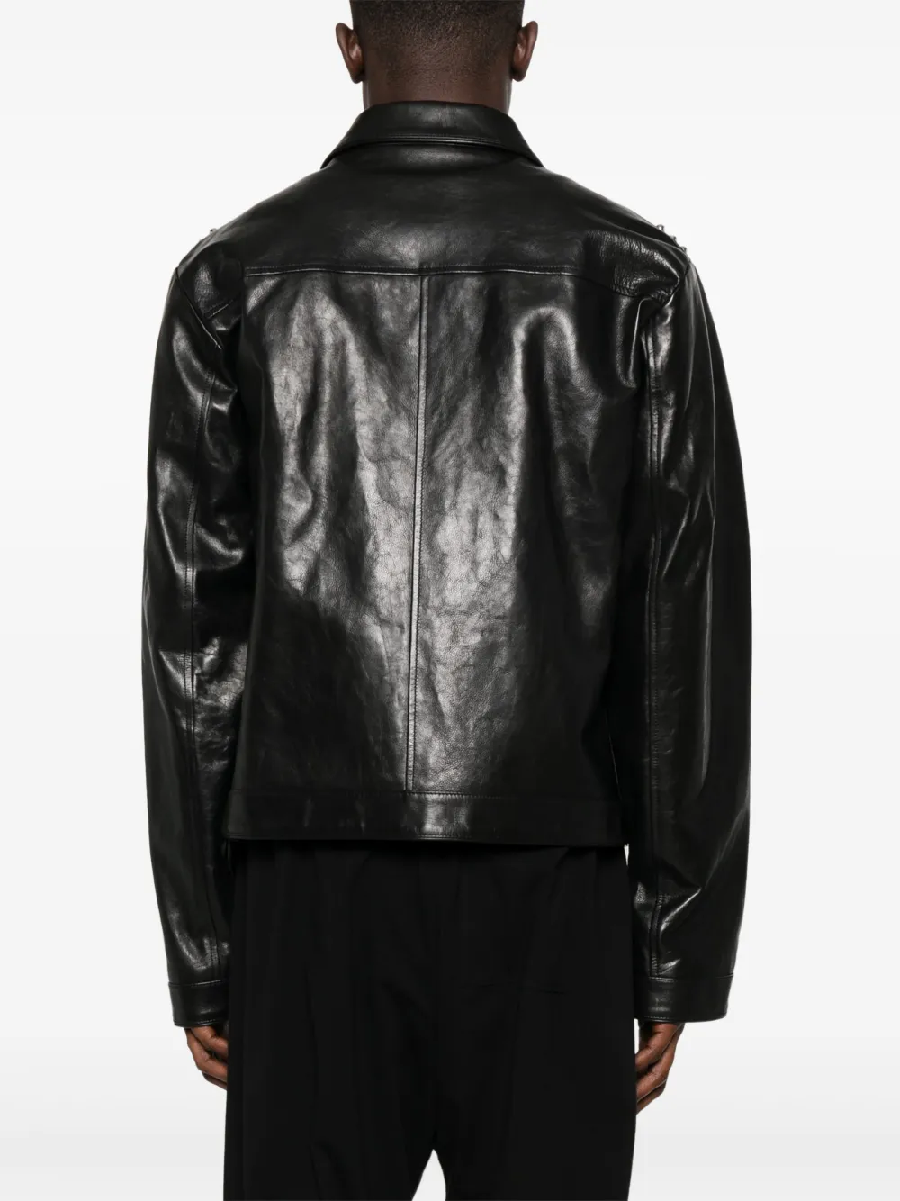 Jil Sander Leren jack Zwart