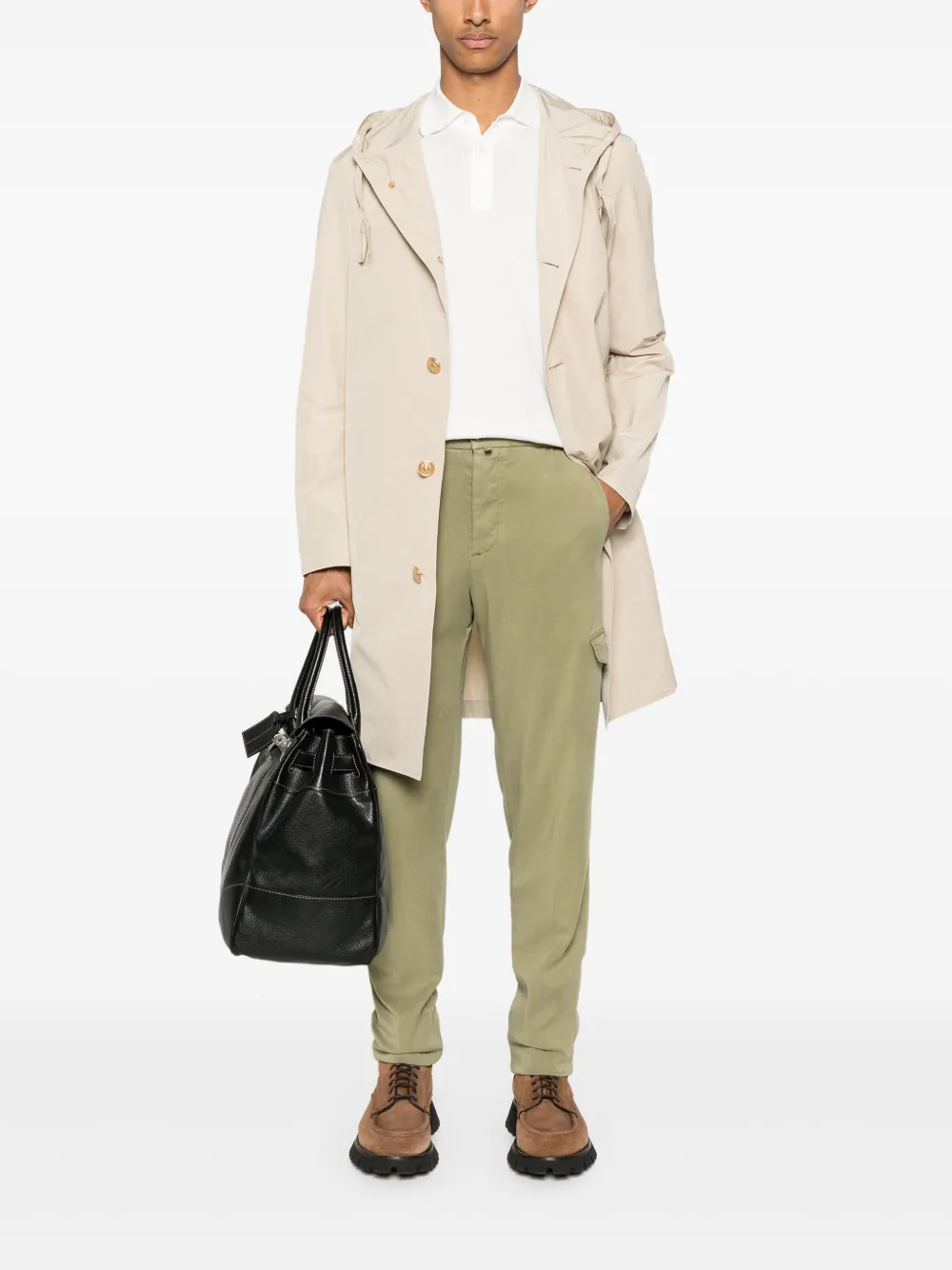 Kiton Broek met elastische taille - Groen