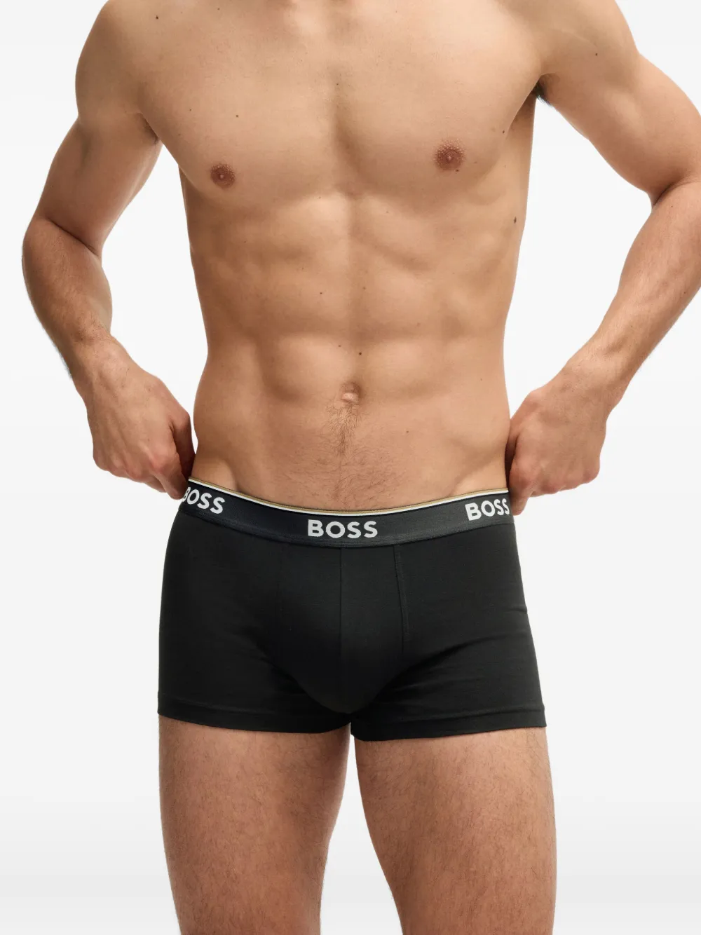 BOSS Drie slips met logoband Zwart
