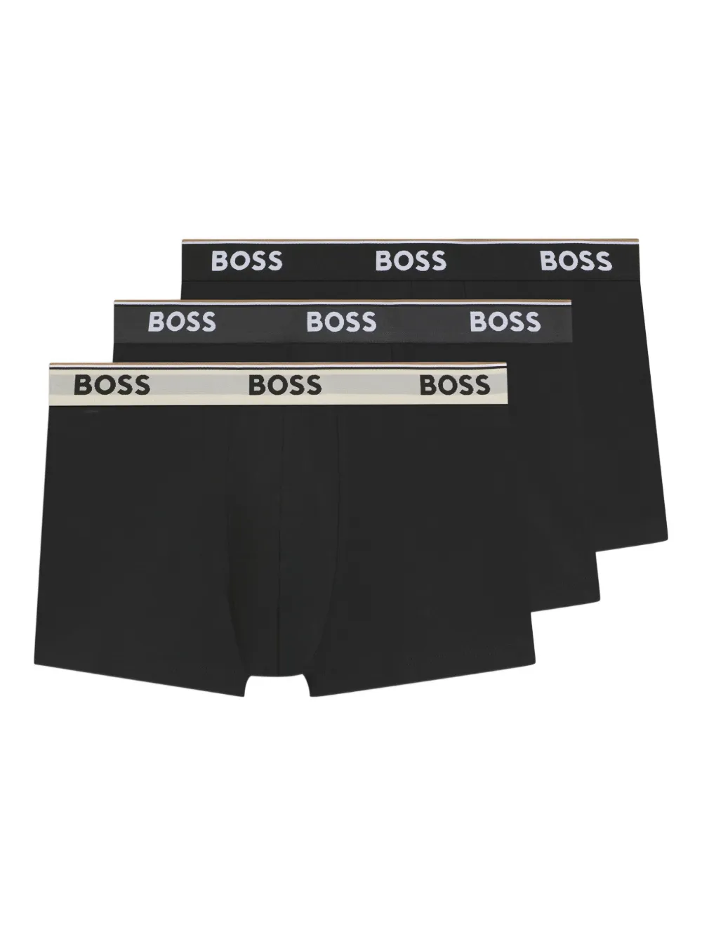 BOSS Drie slips met logoband Zwart