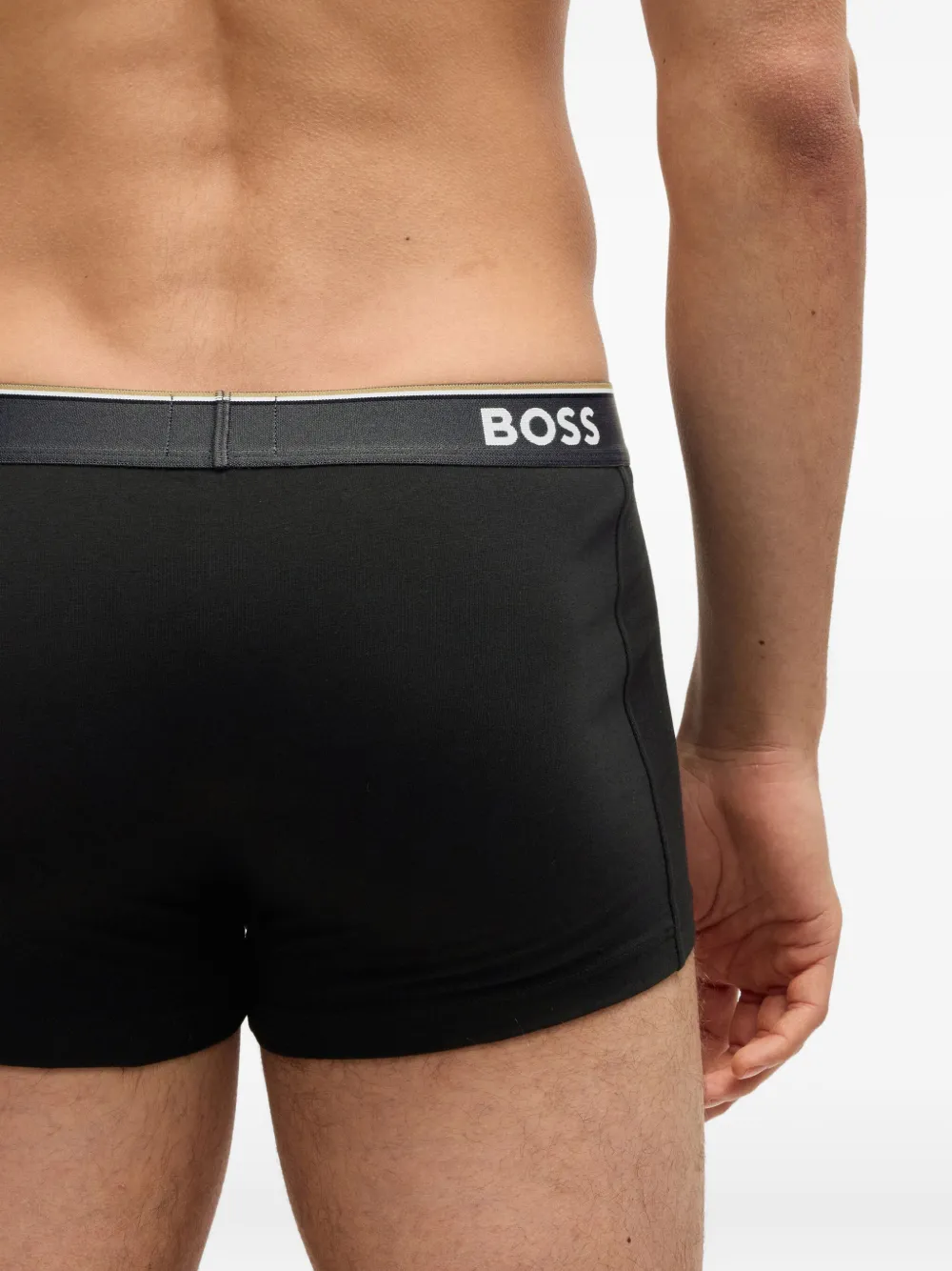 BOSS Drie slips met logoband Zwart