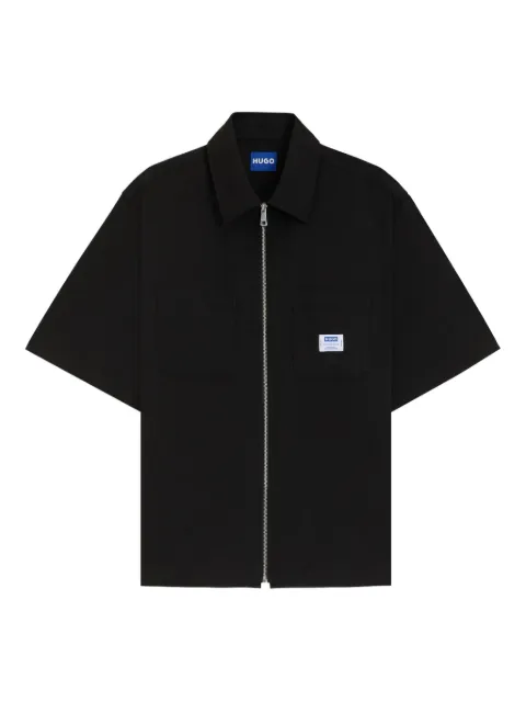 HUGO zip-up short-sleeve shirt