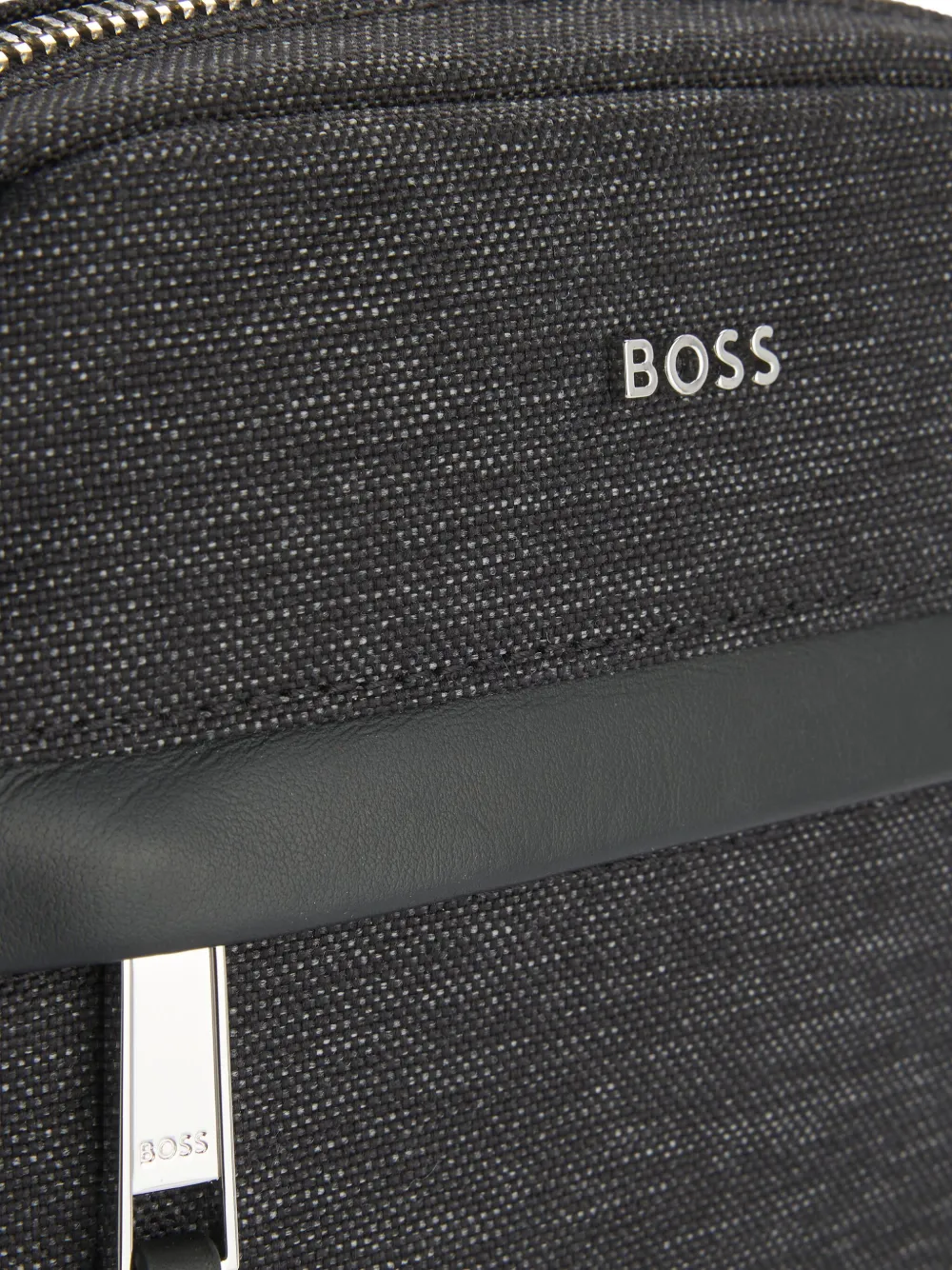 Hugo Boss Logo-print Crossbody Bag In Gray
