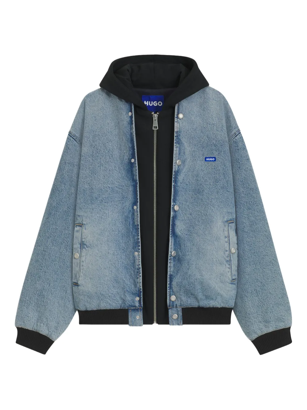 HUGO Denim bomberjack Blauw
