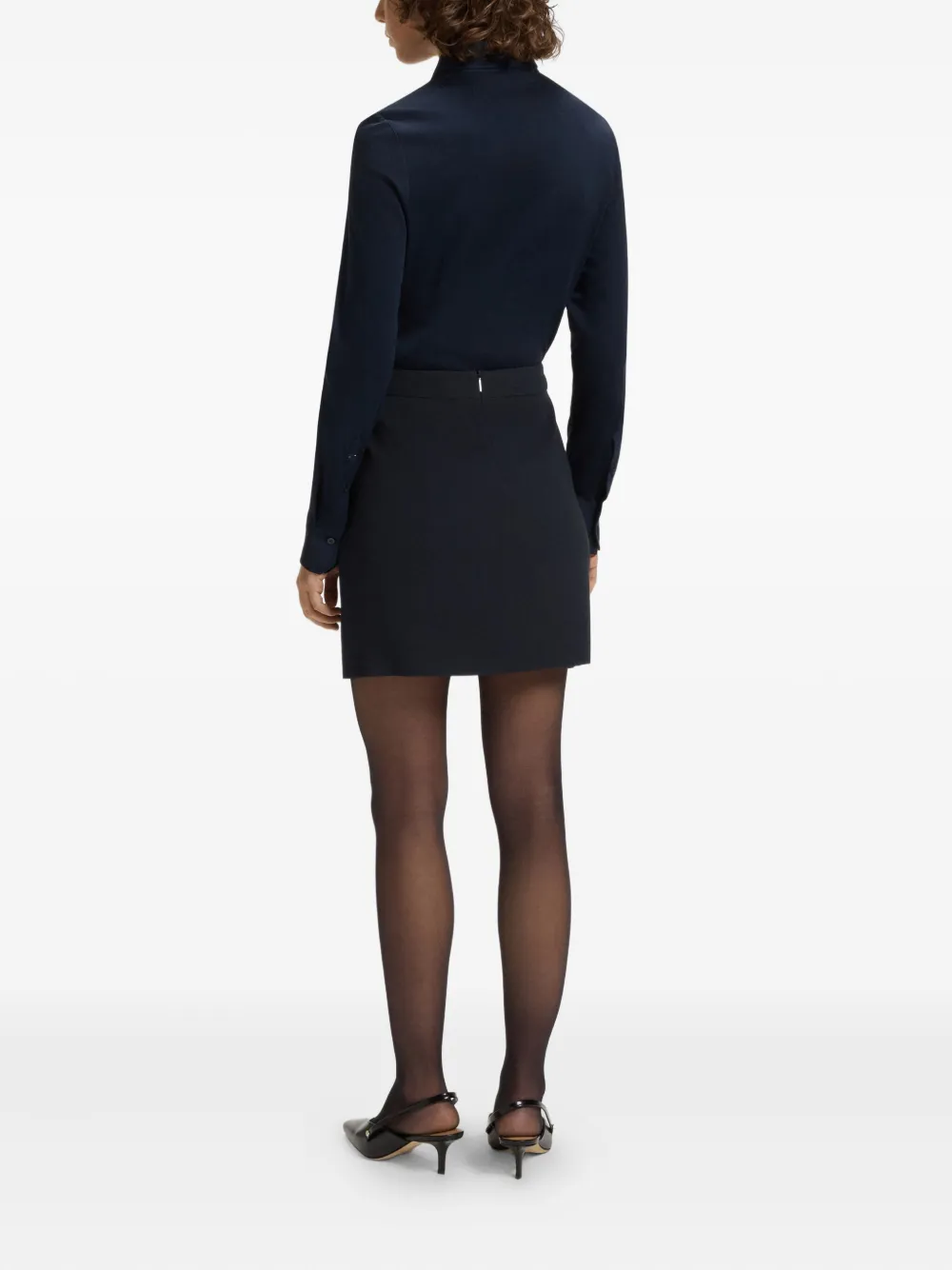 BOSS Mini-rok met wikkel-effect Blauw