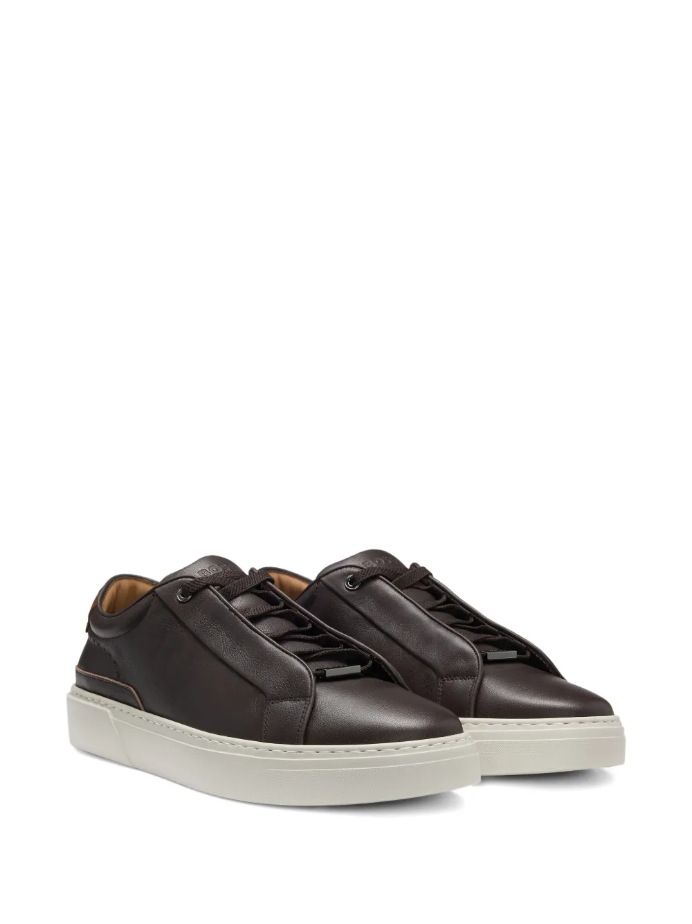 BOSS Gary leather lace-up sneakers Brown