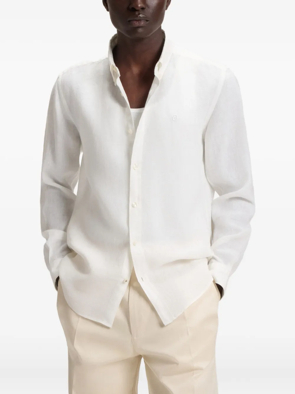 BOSS Button-up overhemd met lange mouwen Wit