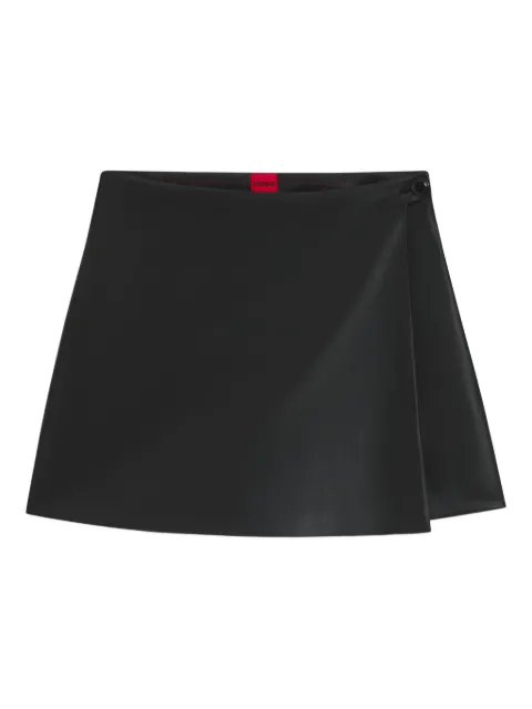 HUGO asymmetrical faux leather shorts