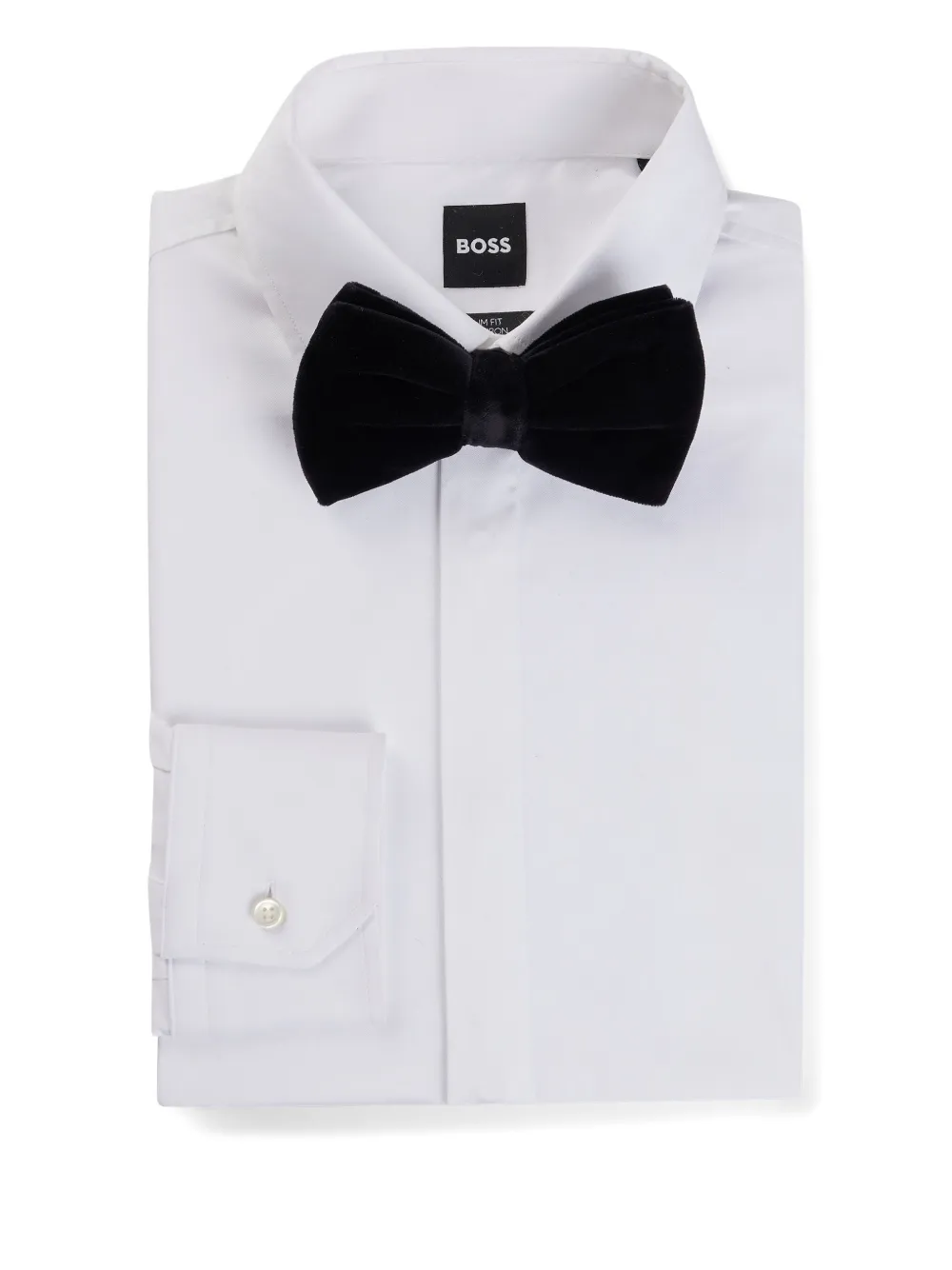 Hugo Boss Pre-tied Bow Tie In Cotton Velvet In Black