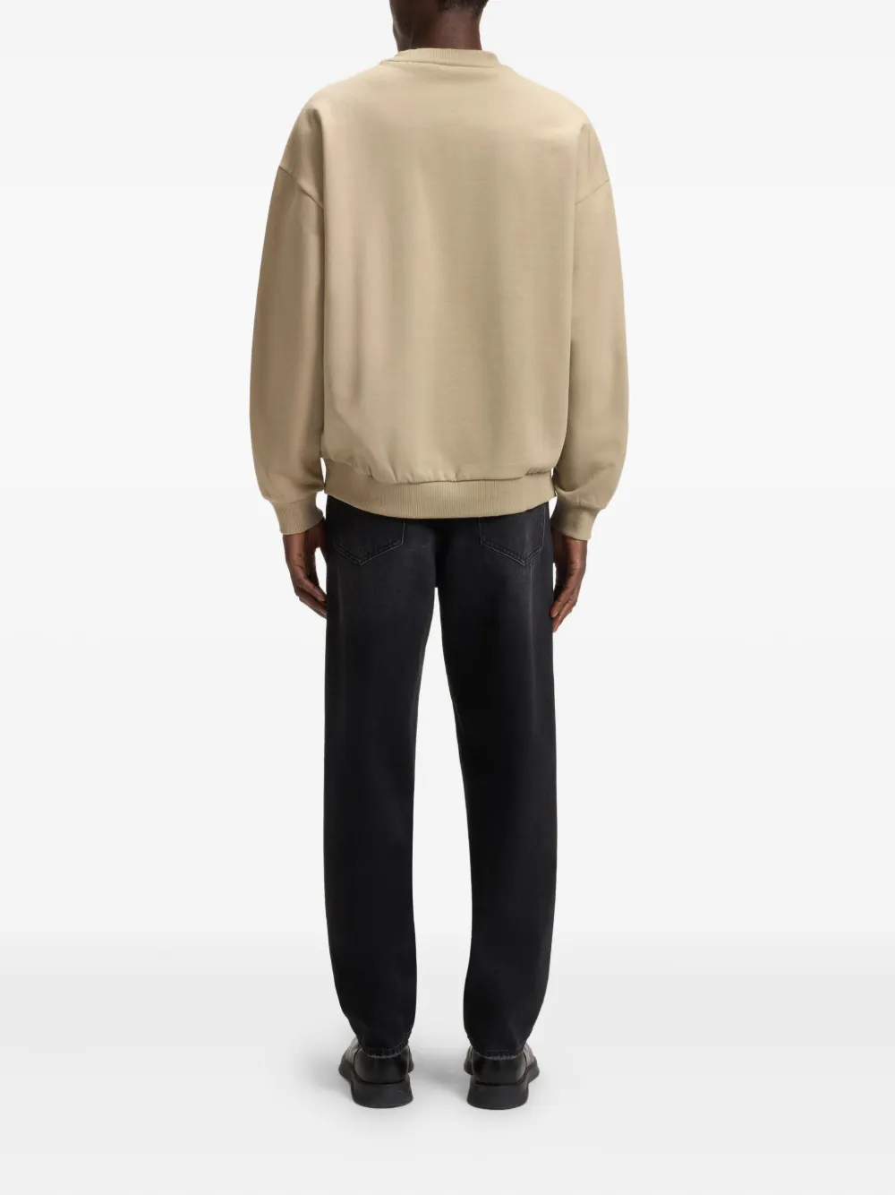 HUGO Sweater met logo-reliëf Bruin