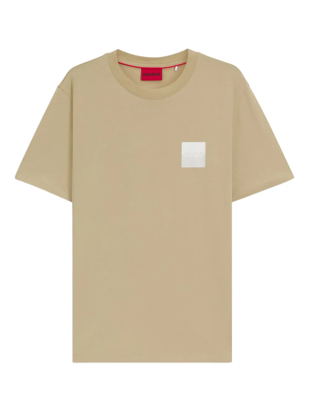 HUGO Camiseta com patch de logo | Marrom | Image 1