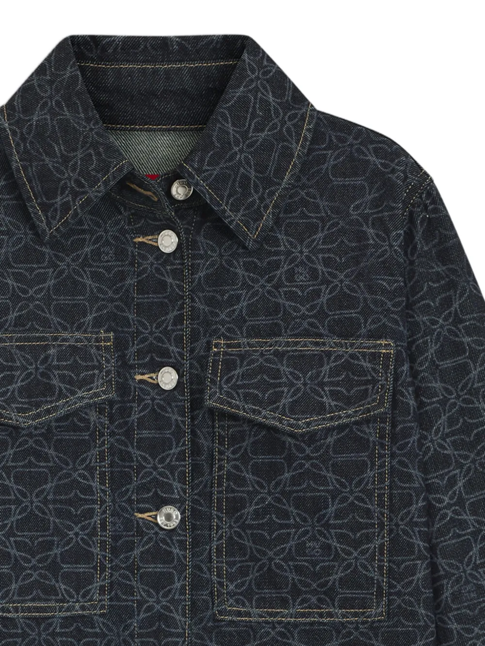 HUGO Denim jack Blauw