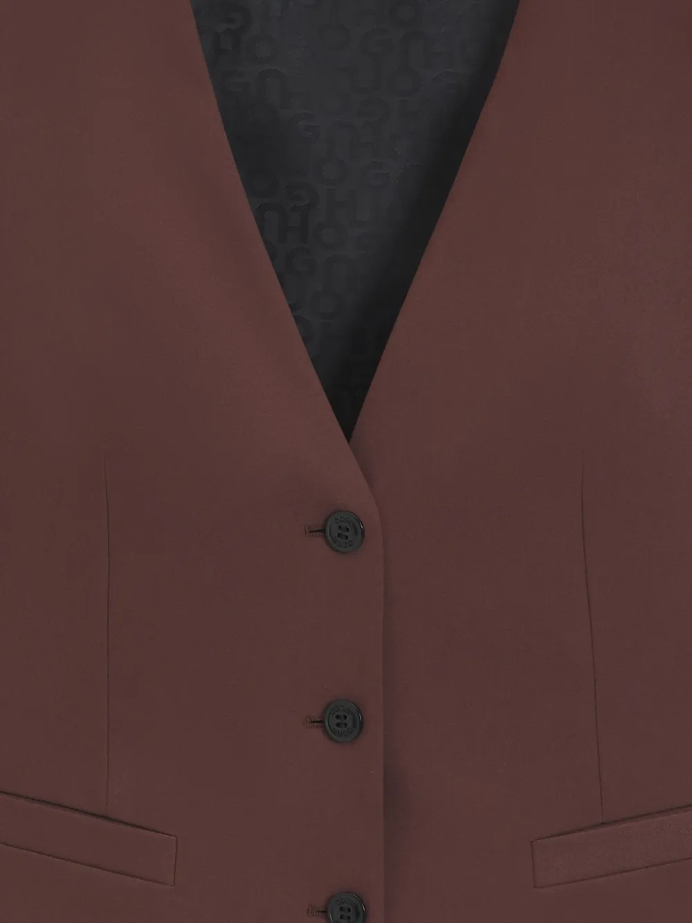 HUGO Gilet met enkele rij knopen Bruin