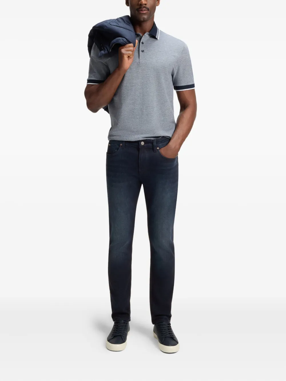 BOSS Jeans met logopatch - Blauw