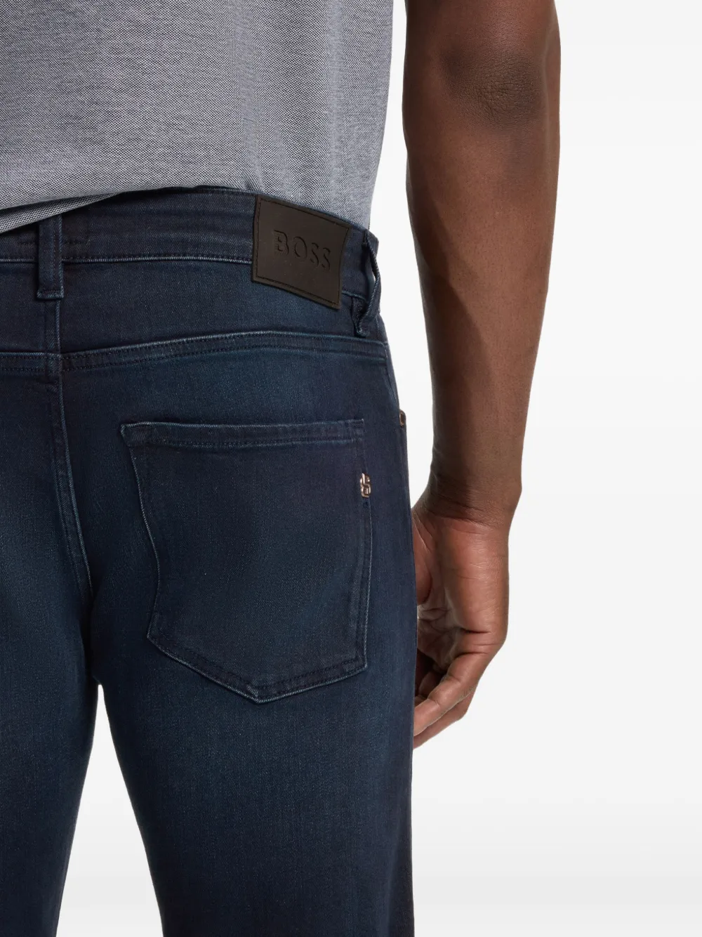 BOSS Jeans met logopatch Blauw