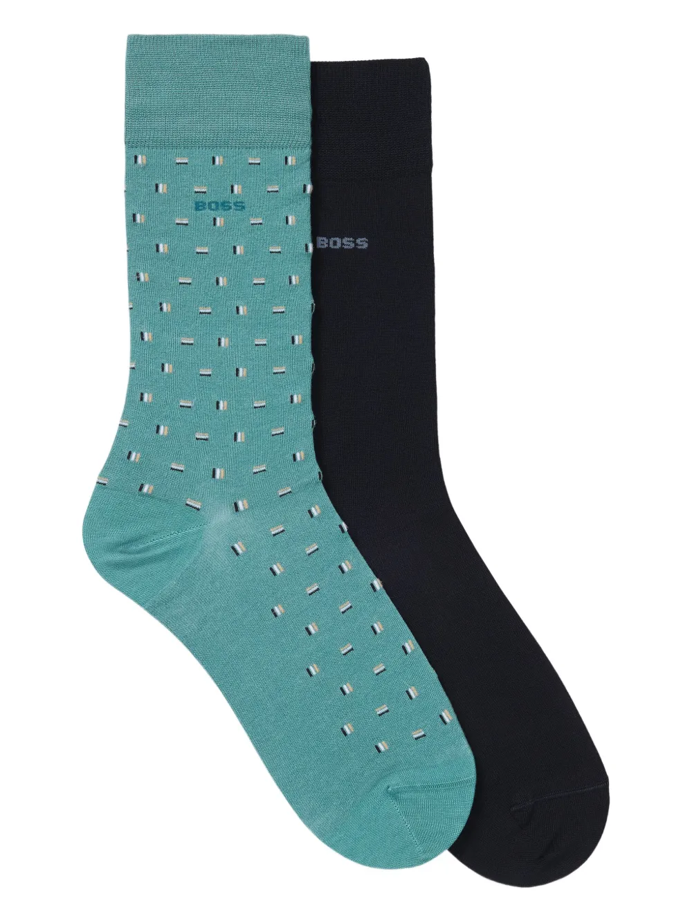 Hugo Boss Logo-intarsia Socks (pack Of Two)