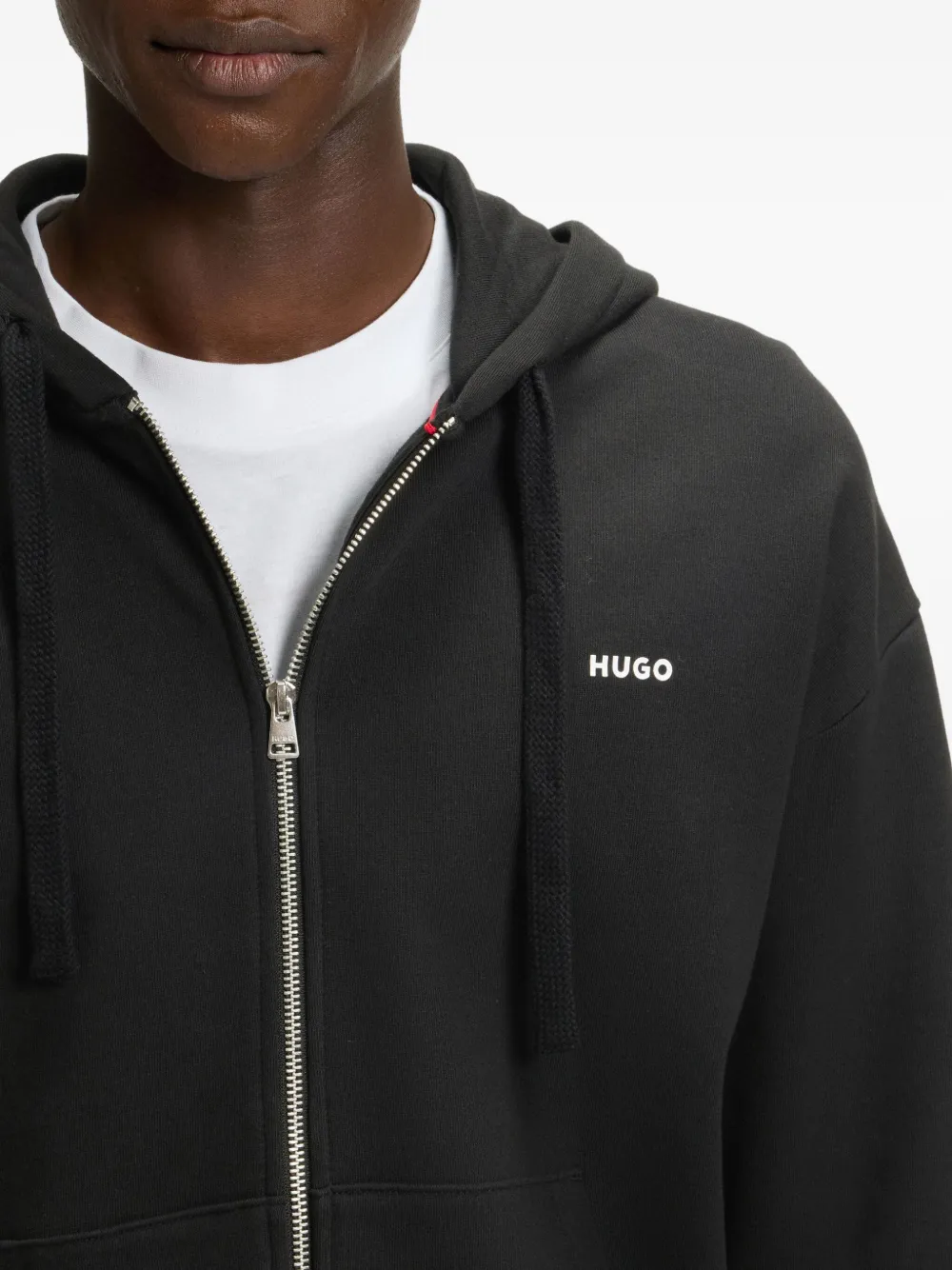 HUGO Jack met capuchon en rits Zwart