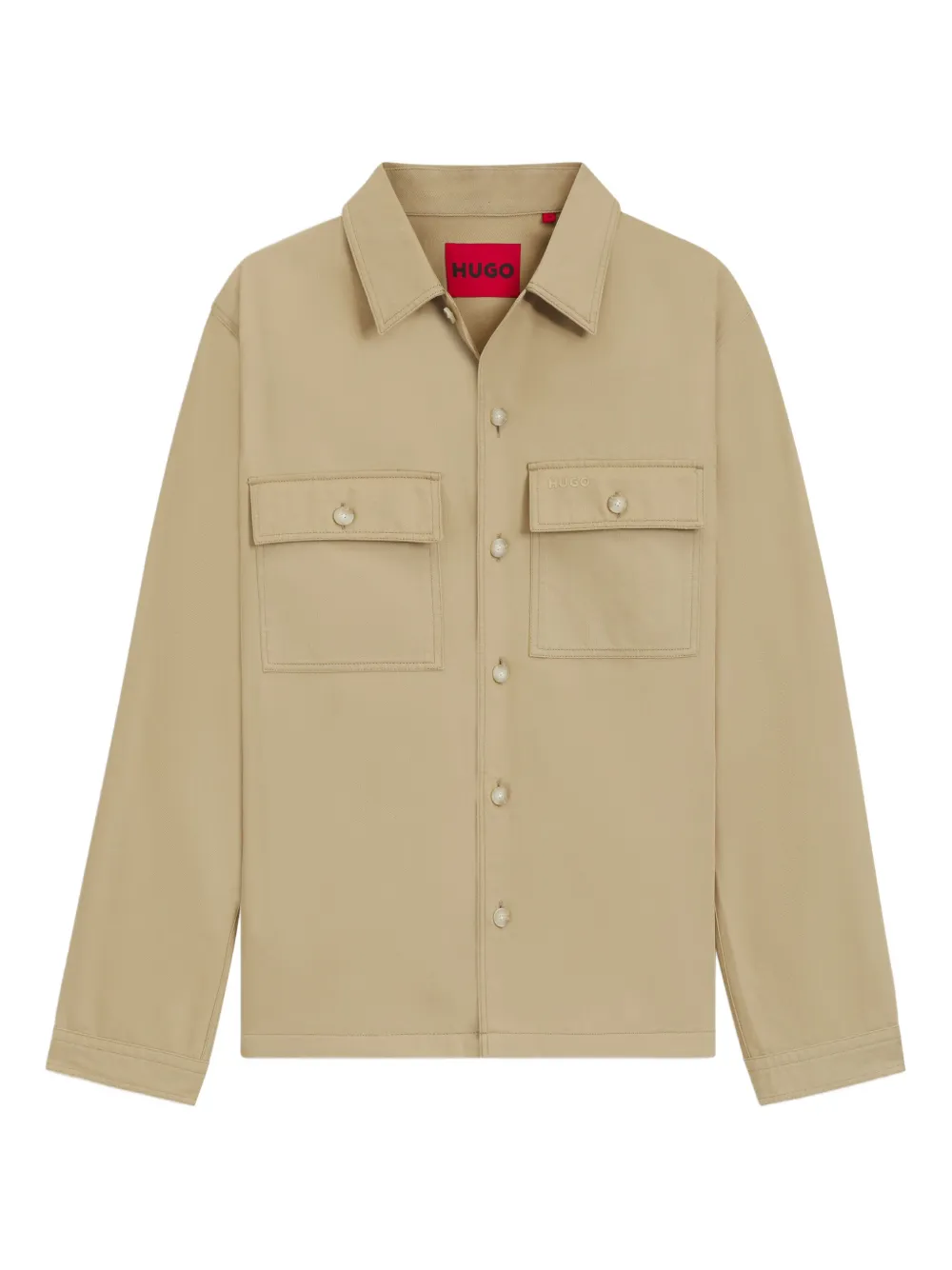 HUGO Button-up cargo overhemd Bruin