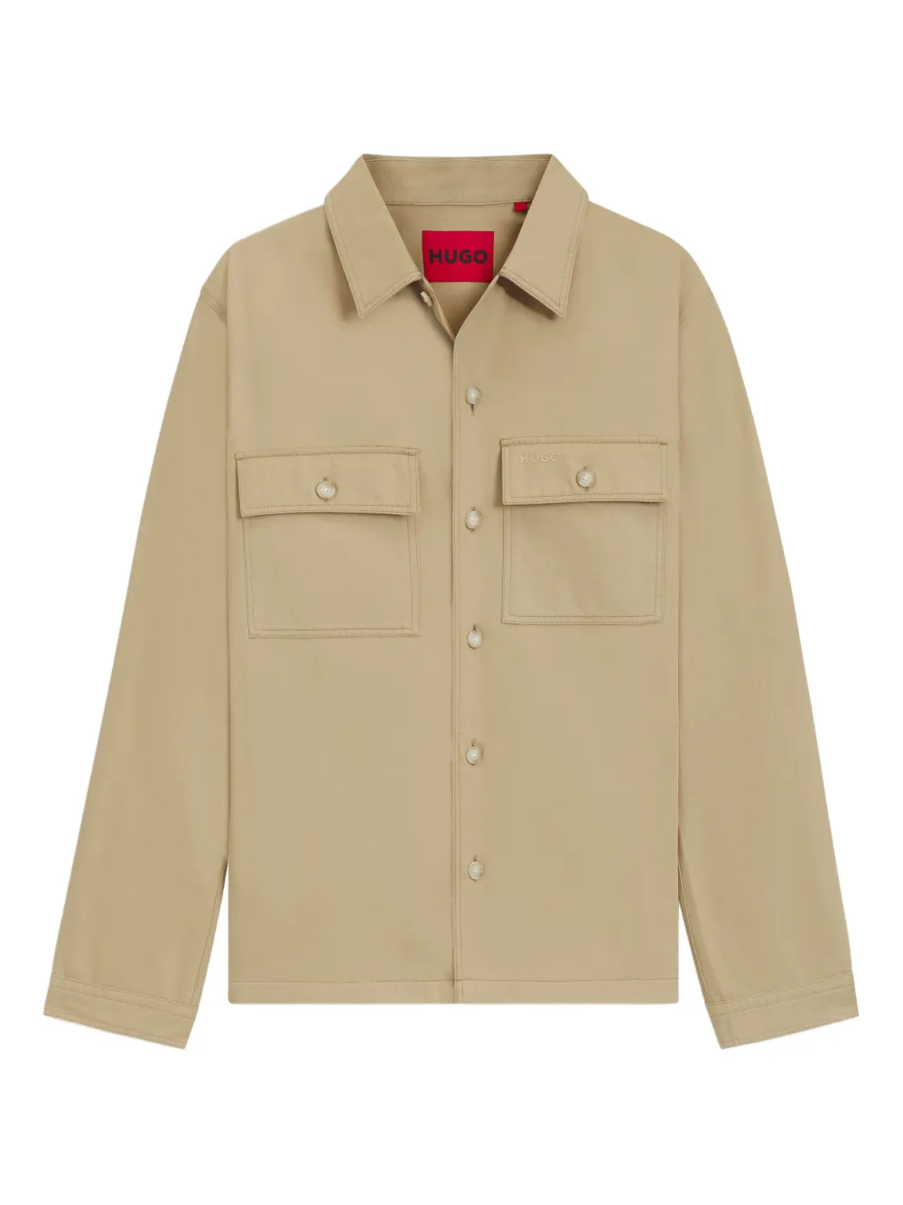HUGO Button-up cargo overhemd Bruin