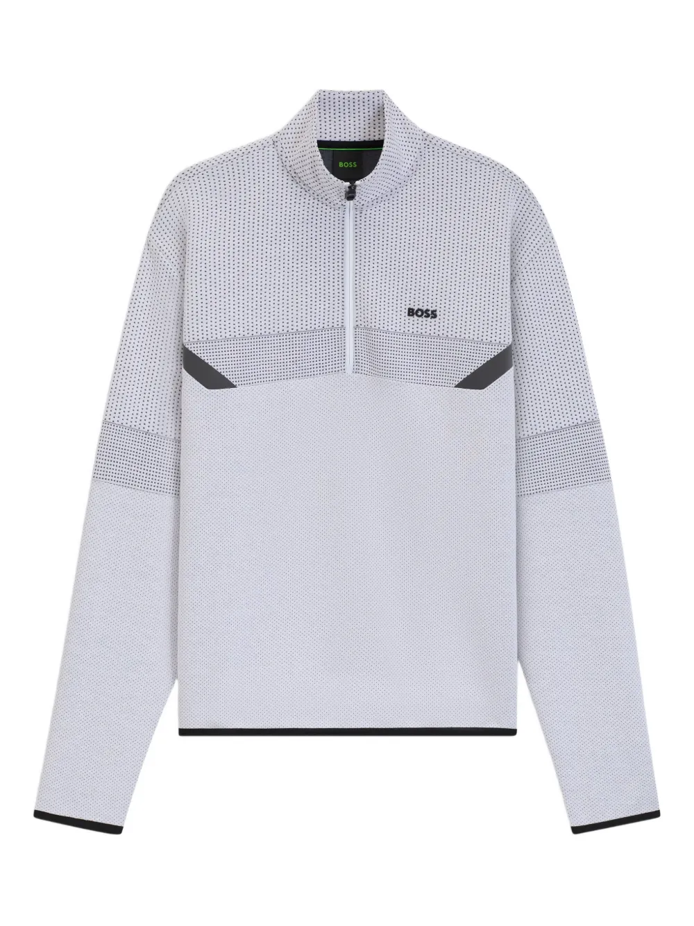 BOSS Sweater met rits Grijs