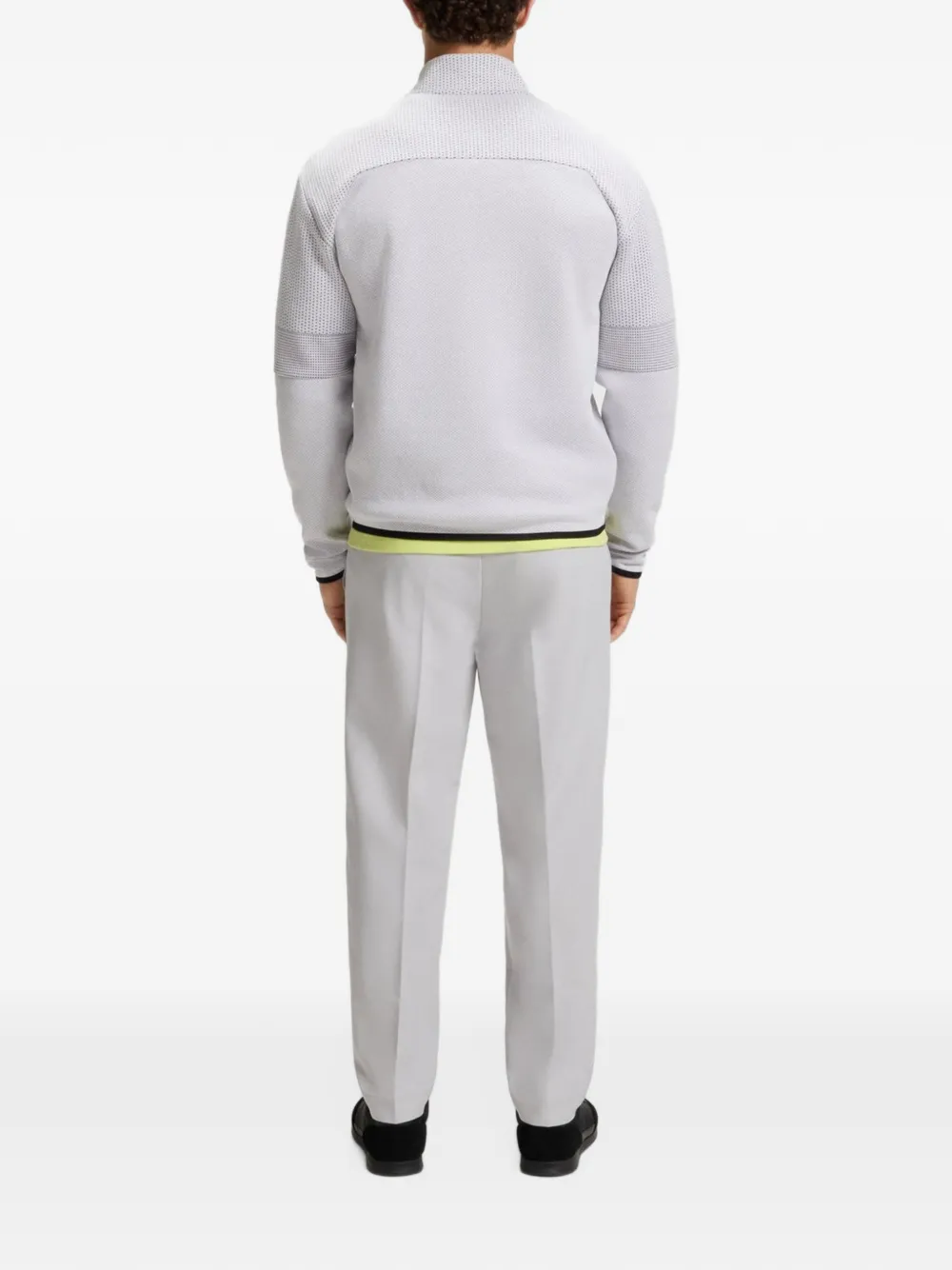 BOSS Sweater met rits Grijs