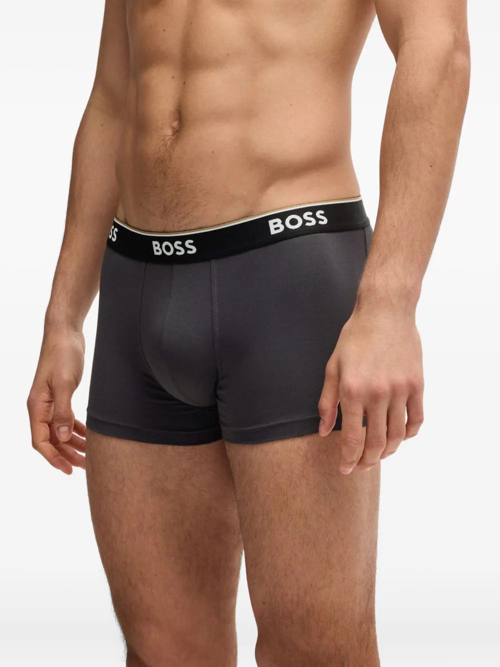 BOSS Drie slips met logoband Grijs