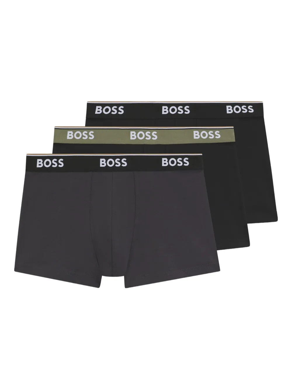 BOSS Drie slips met logoband Grijs