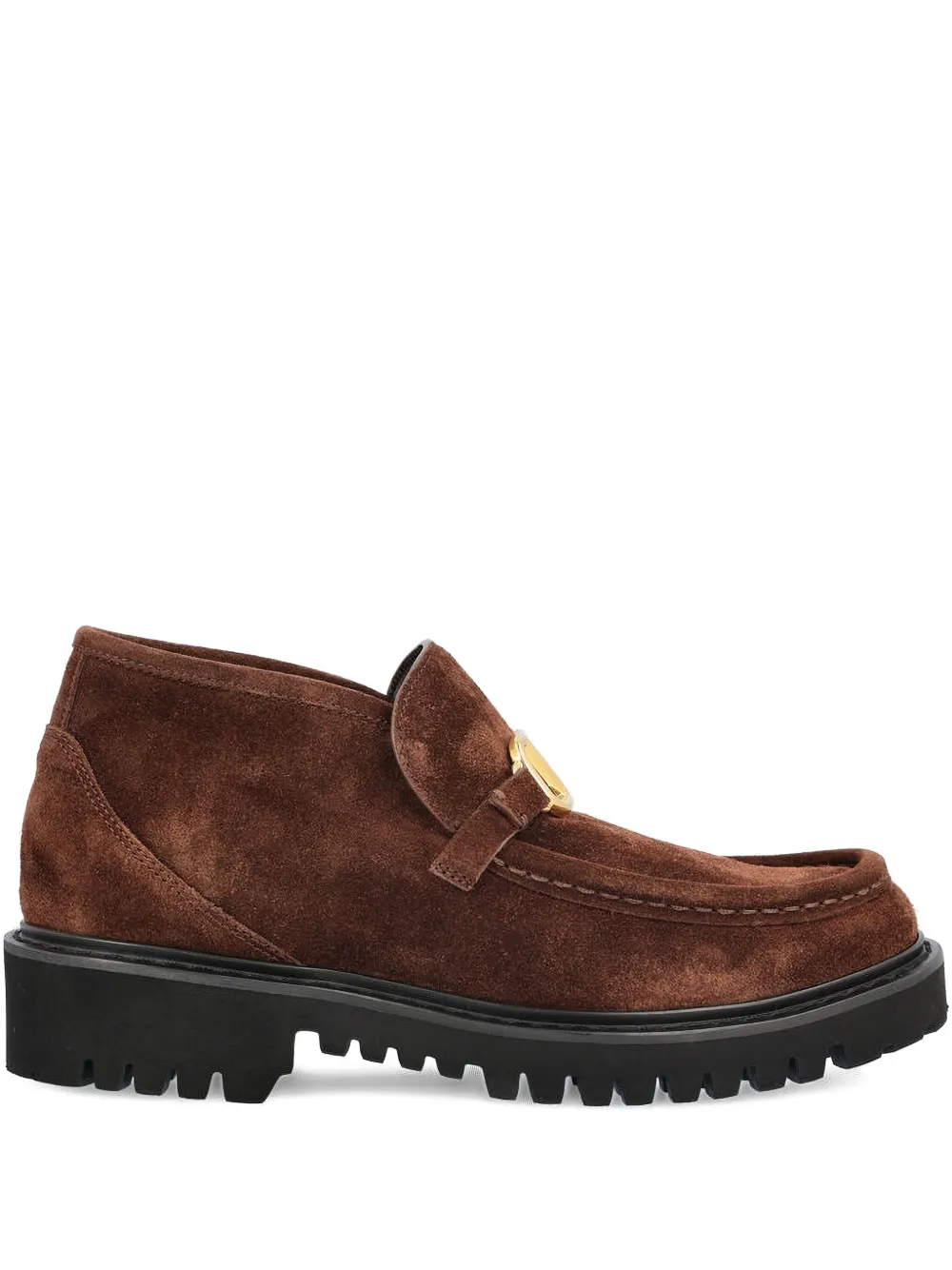 Valentino Garavani logo-plaque loafers Brown